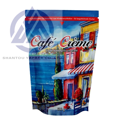 12oz 16oz hot stamping glossy foil stand up coffee pouch with degassing valve