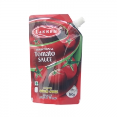 Lakmee Tomato Sauce Conner Spout Pouches Customized Standing up bag for 400g