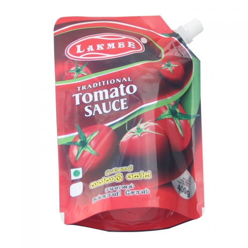 Lakmee Tomato Sauce Conner Spout Pouches Customized Standing up bag for 400g