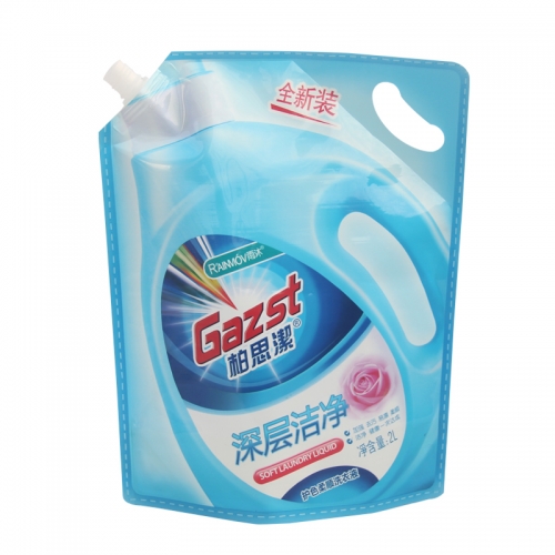 Custom Printed Washing Power Bag Laundry Detergent Refill Packaging PA/PE Stand Up Pouches With Spout