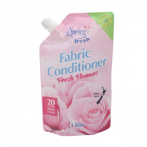 Flexible Doypack Fabric Conditioner Plastic Packaging Bag Standing Pouches With Cap Spout 1 liter