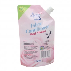 Flexible Doypack Fabric Conditioner Plastic Packaging Bag Standing Pouches With Cap Spout 1 liter