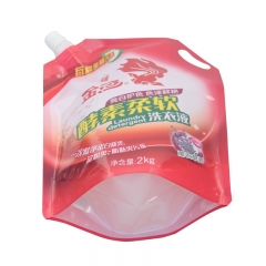 2kg PA/PE Refill Standing Up Pouches Washing Power Packaging Laundry Detergent Bag With Handle