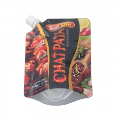 Saudi Arabia Food Plastic Foil Spout Packaging Doypack Pouch For 250g hot&spicy sauce