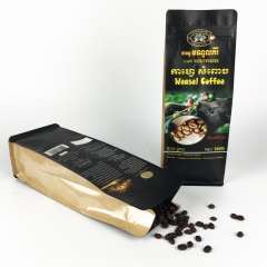 500 gram coffee bean paper pouch kraft paper square bottom coffee packaging bag with zipper top