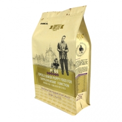 Laminated Kraft Paper Square Bottom Bag for Puppy food With zipper