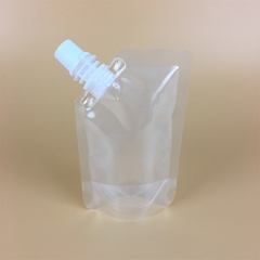 custom print stand up bag clear spout pouches for beverage liquid/wine
