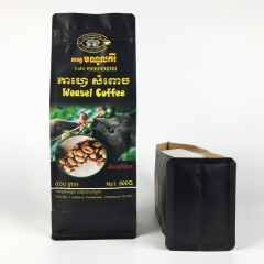 500 gram coffee bean paper pouch kraft paper square bottom coffee packaging bag with zipper top