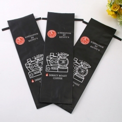 Matte black aluminum foil packaging stand up coffee bag with zipper & valve