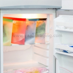 High Quality Custom Reusable Silicone Plastic Packaging Food Zip Silicon Freezer Fresh Vegetable Storage Bags