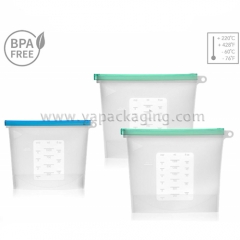 High Quality Custom Reusable Silicone Plastic Packaging Food Zip Silicon Freezer Fresh Vegetable Storage Bags