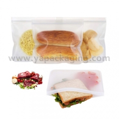 BPA free Leakproof Reusable Silicone Zipper Food Storage Bag Washable Silicone Fresh Bag