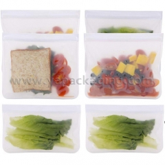 BPA free Leakproof Reusable Silicone Zipper Food Storage Bag Washable Silicone Fresh Bag